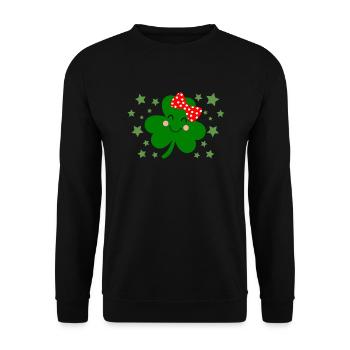 Accessoires de la Saint-Patrick, décoration de Shamrock d'irlande - Sweat-shirt Unisexe - noir - Devant - Alina (178cm) & Michal (187cm)