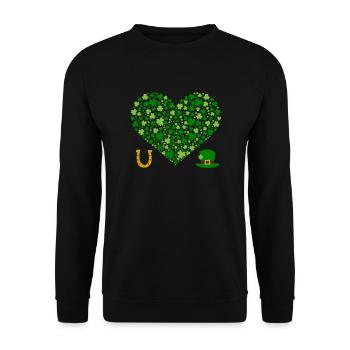 Accessoires de la Saint-Patrick, décoration de Shamrock d'irlande - Sweat-shirt Unisexe - noir - Devant - Alina (178cm) & Michal (187cm)
