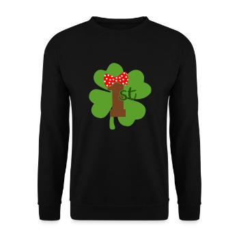 Accessoires de la Saint-Patrick, décoration de Shamrock d'irlande - Sweat-shirt Unisexe - noir - Devant - Alina (178cm) & Michal (187cm)