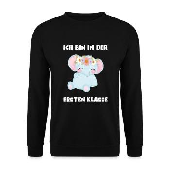 Mädchen Einschulung 2023 Schulbeginn Schulkind - Unisex Pullover - Schwarz - Vorne - Alina (178cm) & Michal (187cm)
