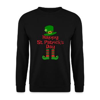 Accessoires de la Saint-Patrick Irlande Shamrock décoration - Sweat-shirt Unisexe - noir - Devant - Alina (178cm) & Michal (187cm)