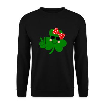 Accessoires de la Saint-Patrick Irlande Shamrock décoration - Sweat-shirt Unisexe - noir - Devant - Alina (178cm) & Michal (187cm)
