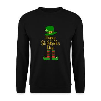 Accessoires de la Saint-Patrick Irlande Shamrock décoration - Sweat-shirt Unisexe - noir - Devant - Alina (178cm) & Michal (187cm)