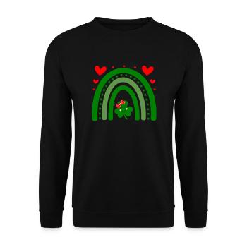 Accessoires de la Saint-Patrick Irlande Shamrock décoration - Sweat-shirt Unisexe - noir - Devant - Alina (178cm) & Michal (187cm)
