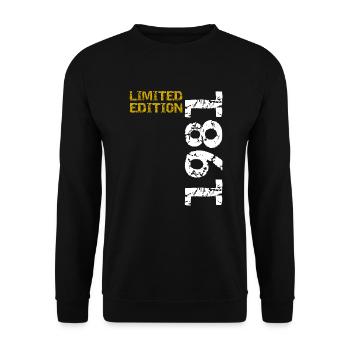 1981 Limited Edition Geburtstag Geschenk Frau Mann - Unisex Pullover - Schwarz - Vorne - Alina (178cm) & Michal (187cm)