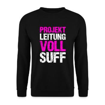 Bier Saufen Shirt Damen Herren Feiern Partnerlook - Unisex Pullover - Schwarz - Vorne - Alina (178cm) & Michal (187cm)