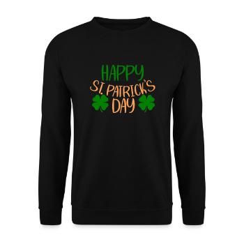 Accessoires de la Saint-Patrick Irlande Shamrock décoration - Sweat-shirt Unisexe - noir - Devant - Alina (178cm) & Michal (187cm)