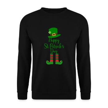 Accessoires de la Saint-Patrick Irlande Shamrock décoration - Sweat-shirt Unisexe - noir - Devant - Alina (178cm) & Michal (187cm)