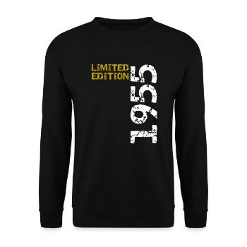 1955 Limited Edition Birthday Gift Wife Husband - Unisex Sweatshirt - black - Front - Alina (178cm) & Michal (187cm)