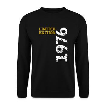 1976 Limited Edition Birthday Gift Wife Husband - Unisex Sweatshirt - black - Front - Alina (178cm) & Michal (187cm)