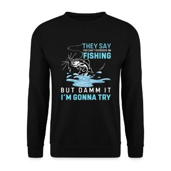 Fun And Games Until Someone Loses A Walleye - Unisex Sweatshirt - black - Front - Alina (178cm) & Michal (187cm)