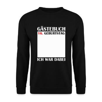16. Geburtstag Mädchen 16 Jahre Jungen Geschenk - Unisex Pullover - Schwarz - Vorne - Alina (178cm) & Michal (187cm)