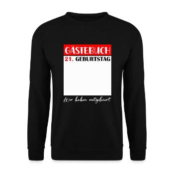 21e anniversaire femmes 21 ans hommes cadeau - Sweat-shirt Unisexe - noir - Devant - Alina (178cm) & Michal (187cm)