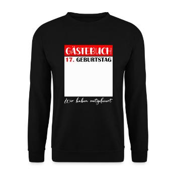 17th Birthday Girl 17 Years Boy Gift - Unisex Sweatshirt - black - Front - Alina (178cm) & Michal (187cm)