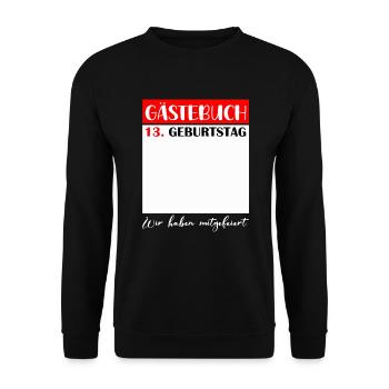 13e anniversaire fille 13 ans garçon cadeau - Sweat-shirt Unisexe - noir - Devant - Alina (178cm) & Michal (187cm)
