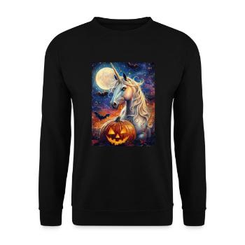 Cadeau d’Halloween Femmes Licorne Hommes Enfants - Sweat-shirt Unisexe - noir - Devant - Alina (178cm) & Michal (187cm)