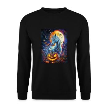 Cadeau d’Halloween Femmes Licorne Hommes Enfants - Sweat-shirt Unisexe - noir - Devant - Alina (178cm) & Michal (187cm)