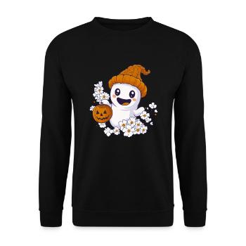 Halloween Fantôme Cadeau Femmes Hommes Enfants Décoration - Sweat-shirt Unisexe - noir - Devant - Alina (178cm) & Michal (187cm)