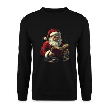 Weihnachtsmann Frauen Männer Kinder Weihnachten - Unisex Pullover - Schwarz - Vorne - Alina (178cm) & Michal (187cm)