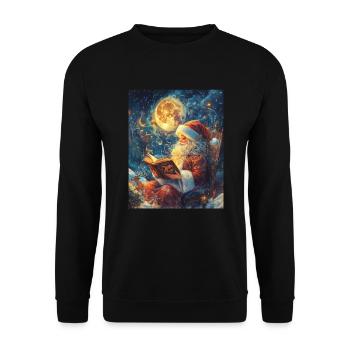 Weihnachtsmann Frauen Männer Kinder Weihnachten - Unisex Pullover - Schwarz - Vorne - Alina (178cm) & Michal (187cm)