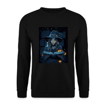Halloween Cadeau Femmes Sorcière Hommes Enfants Décoration - Sweat-shirt Unisexe - noir - Devant - Alina (178cm) & Michal (187cm)