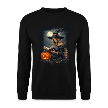 Halloween Cadeau Femmes Sorcière Hommes Enfants Décoration - Sweat-shirt Unisexe - noir - Devant - Alina (178cm) & Michal (187cm)