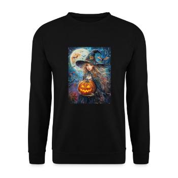 Halloween Cadeau Femmes Sorcière Hommes Enfants Décoration - Sweat-shirt Unisexe - noir - Devant - Alina (178cm) & Michal (187cm)