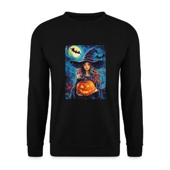 Halloween Cadeau Femmes Sorcière Hommes Enfants Décoration - Sweat-shirt Unisexe - noir - Devant - Alina (178cm) & Michal (187cm)
