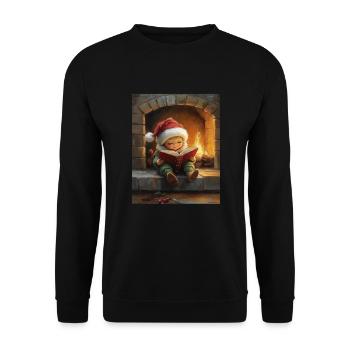 Christmas Elf Women Men Children Christmas - Unisex Sweatshirt - black - Front - Alina (178cm) & Michal (187cm)