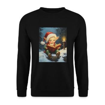 Christmas Elf Women Men Children Christmas - Unisex Sweatshirt - black - Front - Alina (178cm) & Michal (187cm)