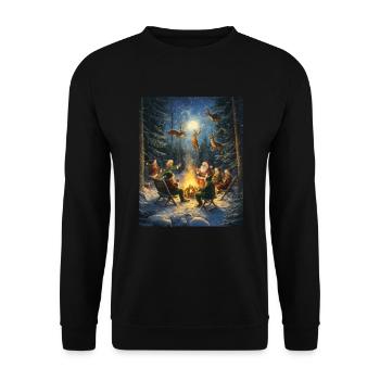 Père Noël Femmes Hommes Enfants Noël - Sweat-shirt Unisexe - noir - Devant - Alina (178cm) & Michal (187cm)