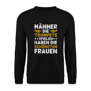 Trompete Männer Trompeter Blasmusik Trompeten - Unisex Pullover - Schwarz - Vorne - Alina (178cm) & Michal (187cm)