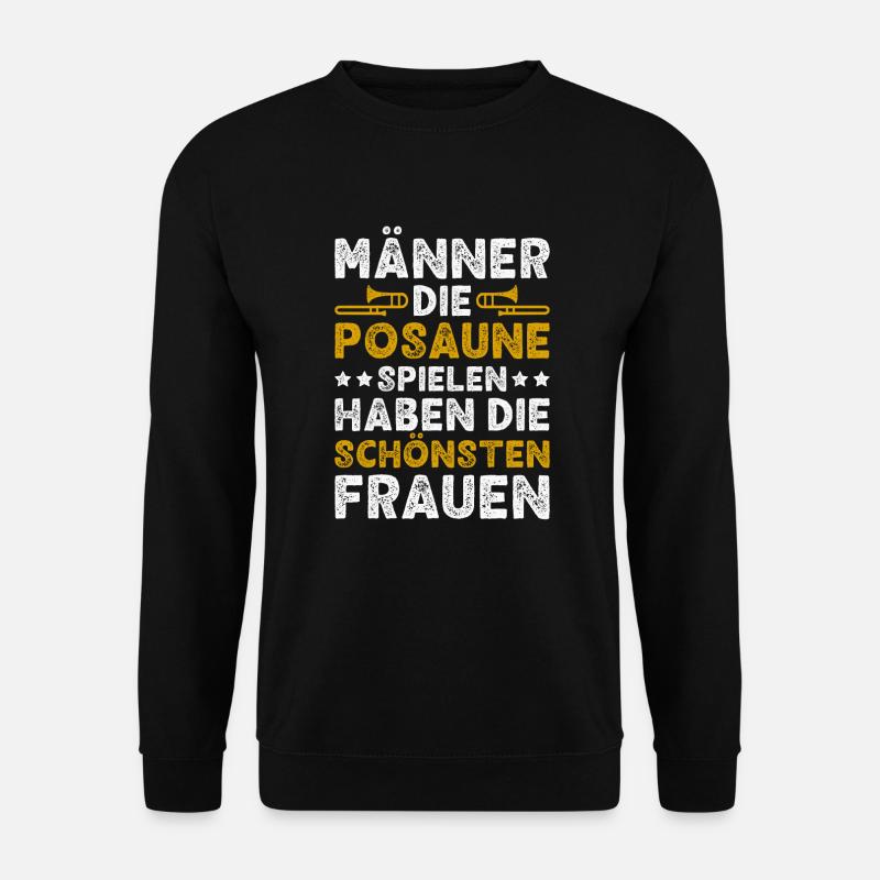 Posaune Männer Posaunist Blasmusik Posaunenspieler - Unisex Pullover - Schwarz