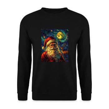 Weihnachtsmann Frauen Männer Kinder Weihnachten - Unisex Pullover - Schwarz - Vorne - Alina (178cm) & Michal (187cm)