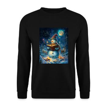 Snowman Christmas Decoration Women Men Children - Unisex Sweatshirt - black - Front - Alina (178cm) & Michal (187cm)