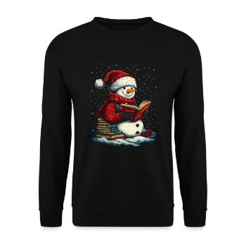 Snowman Christmas Decoration Women Men Children - Unisex Sweatshirt - black - Front - Alina (178cm) & Michal (187cm)