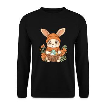 Easter Bunny Gift Easter Women Men Children - Unisex Sweatshirt - black - Front - Alina (178cm) & Michal (187cm)