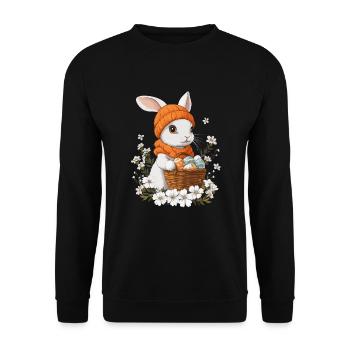 Easter Bunny Gift Easter Women Men Children - Unisex Sweatshirt - black - Front - Alina (178cm) & Michal (187cm)