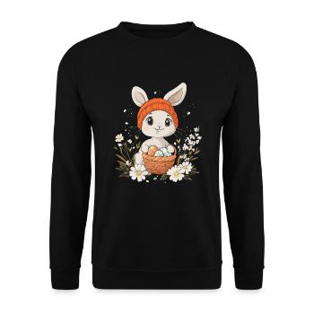 Easter Bunny Gift Easter Women Men Children - Unisex Sweatshirt - black - Front - Alina (178cm) & Michal (187cm)