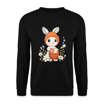 Easter Bunny Gift Easter Women Men Children - Unisex Sweatshirt - black - Front - Alina (178cm) & Michal (187cm)