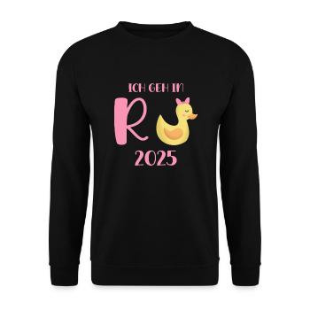 Duck Pension 2025 Pension Retirement Grandpa Grandma Pensioner - Unisex Sweatshirt - black - Front - Alina (178cm) & Michal (187cm)