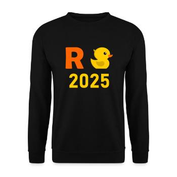 Duck Pension 2025 Pension Retirement Grandpa Grandma Pensioner - Unisex Sweatshirt - black - Front - Alina (178cm) & Michal (187cm)
