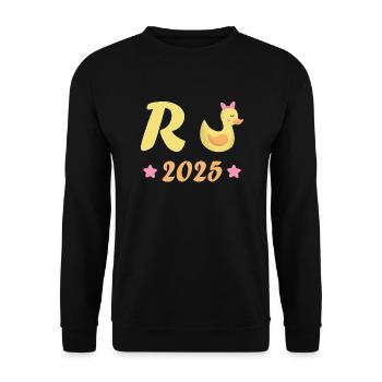 Canard Pension 2025 Pension Retraite Grand-père Mamie Retraité - Sweat-shirt Unisexe - noir - Devant - Alina (178cm) & Michal (187cm)
