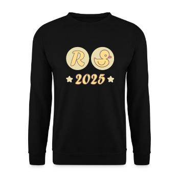 Duck Pension 2025 Pension Retirement Grandpa Grandma Pensioner - Unisex Sweatshirt - black - Front - Alina (178cm) & Michal (187cm)