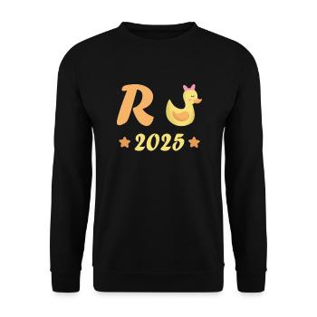 Duck Pension 2025 Pension Retirement Grandpa Grandma Pensioner - Unisex Sweatshirt - black - Front - Alina (178cm) & Michal (187cm)