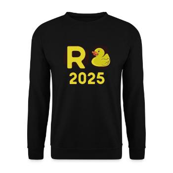 Duck Pension 2025 Pension Retirement Grandpa Grandma Pensioner - Unisex Sweatshirt - black - Front - Alina (178cm) & Michal (187cm)