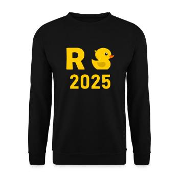 Duck Pension 2025 Pension Retirement Grandpa Grandma Pensioner - Unisex Sweatshirt - black - Front - Alina (178cm) & Michal (187cm)