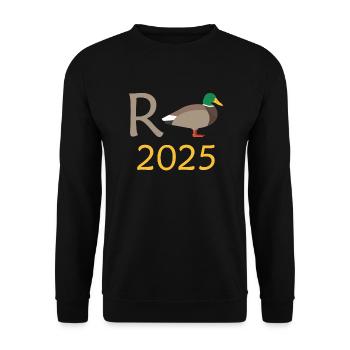 Duck Pension 2025 Pension Retirement Grandpa Grandma Pensioner - Unisex Sweatshirt - black - Front - Alina (178cm) & Michal (187cm)