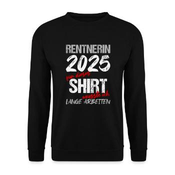 Pension 2025 Cadeau Pension 2025 Retraite Grand-mère - Sweat-shirt Unisexe - noir - Devant - Alina (178cm) & Michal (187cm)
