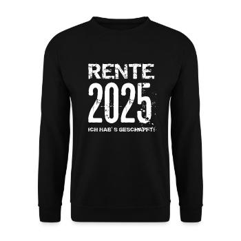Pension 2025 Cadeau Pension 2025 Retraite Grand-père Grand-mère - Sweat-shirt Unisexe - noir - Devant - Alina (178cm) & Michal (187cm)